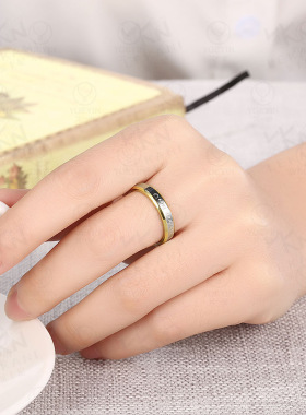 love18k金钛钢表白结婚情侣戒指