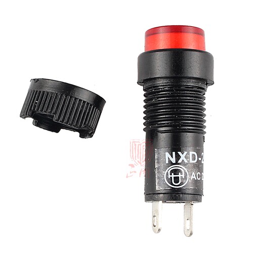 LED指示灯NXD-211 小型电源信号灯焊脚AC/DC12V24V220V开孔10mm - 图1