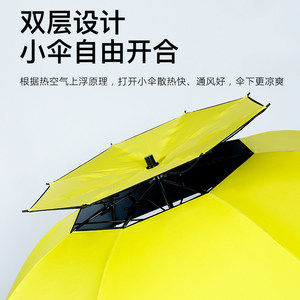 化氏2019新品钓鱼伞 2.4米 防晒防雨双层黑胶户外垂钓伞大钓伞