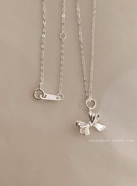 甜美蝴蝶结项链925纯银女款纯银