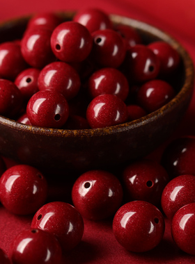 朱砂散珠手串单珠原矿紫金砂