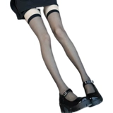 Сексуальный черный шелк чистый желание над коленными носками, чистая красная модель прозрачные длинные носки, коленные носки, женщины универсальные элегантные черные чулки