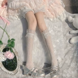 Кружевные белые японские милые носки, гольфы, стиль Лолита, подходит для подростков, средней длины