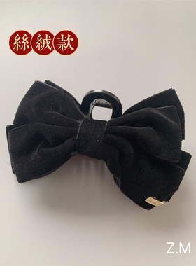 公主高级感大号发抓盘发蝴蝶结抓夹鲨鱼夹后脑勺发夹布艺发饰头饰