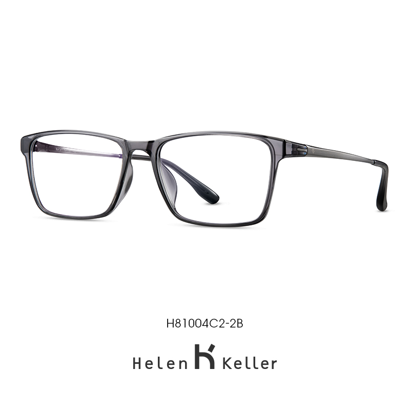 海伦凯勒新款近视眼镜女通勤方框商务有范男干练可配度数H81004