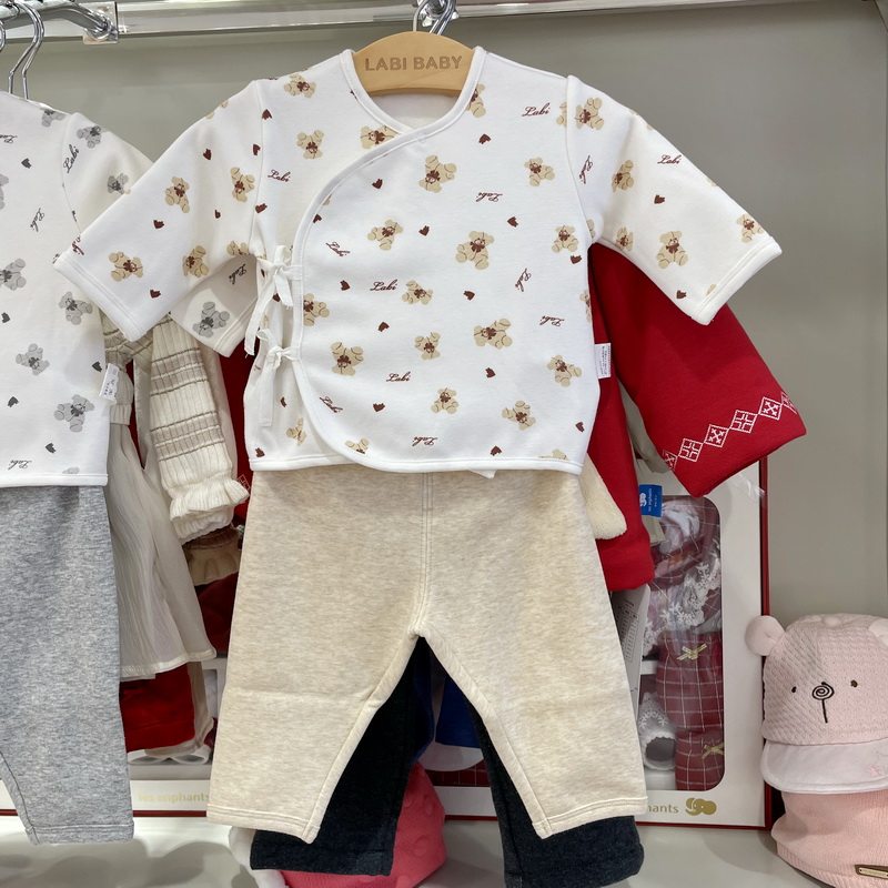 拉比专柜同款秋冬婴儿保暖内衣套装加绒新生儿衣服婴儿斜衿和尚服,淘宝优惠券,粉丝福利购,淘宝优惠卷