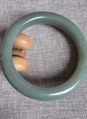 天然和田玉新疆且末蓝一口糖粉蓝瓷蓝正圈显白百搭平安福镯60大圈