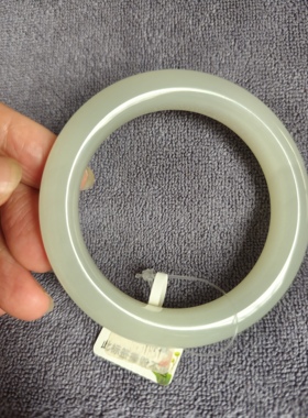 天然和田玉青海野牛沟高冰胶质浅晴正圈厚装福镯国风手镯59圈