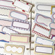 Sandra notebook sticker title label color strip