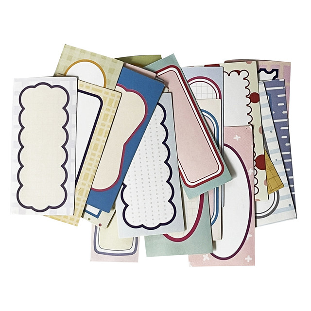 Sandra notebook sticker title label color strip