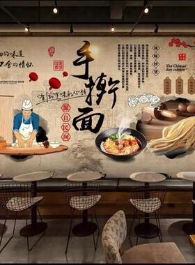 餐饮民俗小吃店墙纸贴手工制作