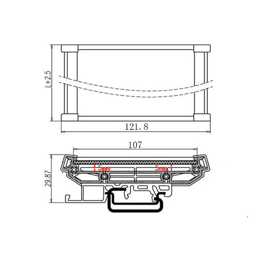 UM108 83-106mm PCB模组架模组盒电子外壳导轨安装电路板 - 图3