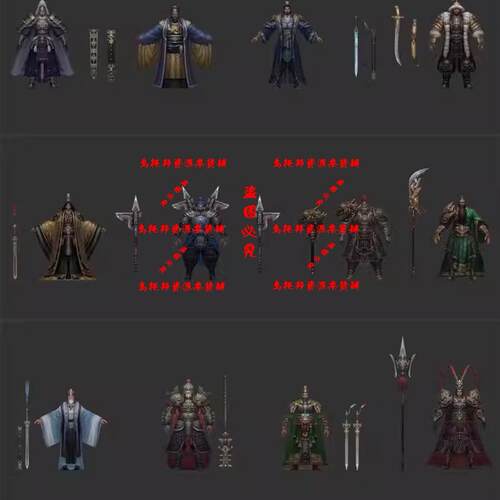 3ds max中国风三国人物角色3D模型fbx素材骨骼绑定3dmax武将美女 - 图3