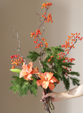 米子家居新中式花艺摆件仿真绿植