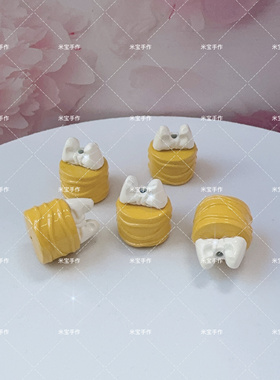 定制款合金立体双拼蝴蝶结蛋糕手工串珠散珠饰品配件