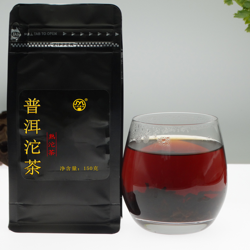 普洱茶大叶种5年陈香云南省普洱熟茶包装陈香化石袋装迷你小沱茶