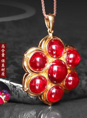 全透光朱砂晶体石女锁骨链