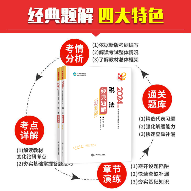 现货正版2024注册会计师税法经典题解叶青2024年CPA注会考试教材配套辅导用书章节同步练习题集库上下册梦想成真历年模拟 - 图1