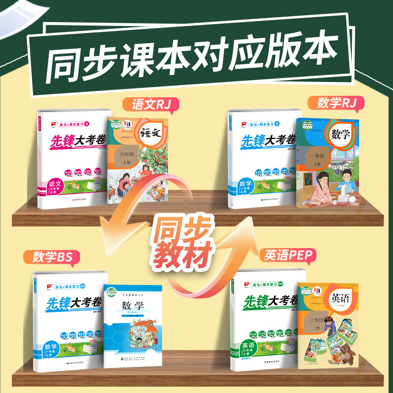 新版名校课堂先锋大考卷语文数学英语人教版二三四五六年级上册试卷测试卷全套单元卷阶段卷期中期末卷专项卷小学生同步练习册