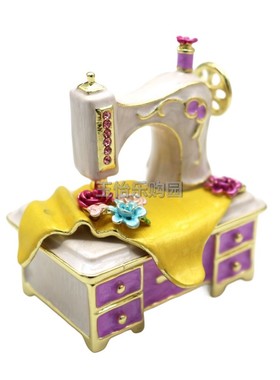 锡金属工艺品仿真缝纫机造景摆设