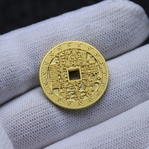 23 5mm Pure gold 999 foot Golden Mountain Ghosts spend money back to the word grain ancient method handmade gold coin pendants Tianyi Baquan Original