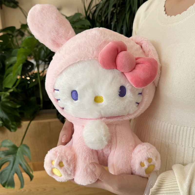 正版hello kitty公仔哈喽kitty猫kt猫凯蒂猫娃娃毛绒玩具女生玩偶 - 图2