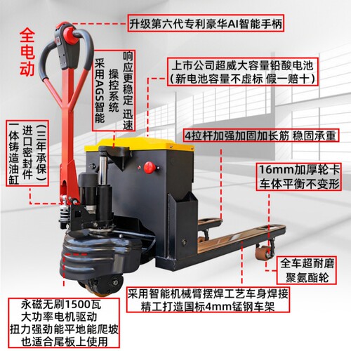 牛力手动叉车液压搬运车托盘车地牛升降地拖车手摇拉车2吨3吨铲车 - 图3