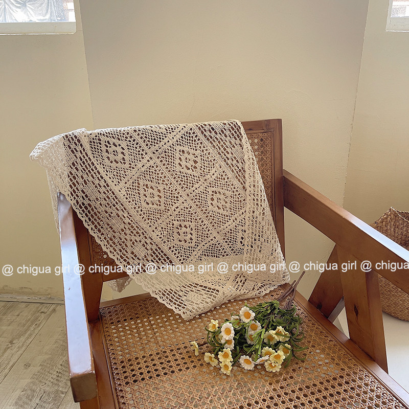 ins风纯棉桌布餐垫钩针蕾丝盖布简约田园台布拍摄背景布防尘道具,淘宝优惠券,粉丝福利购,淘宝优惠卷