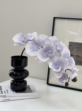 蝴蝶兰红色仿真花兰花假花插花永生花结婚新年装饰品花束摆设摆件