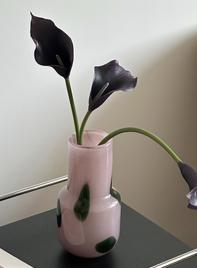 中古玻璃花瓶摆件客厅插花卧室床头柜桌面花艺摆件水养插花摆设