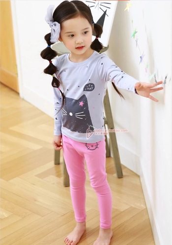 折扣现货韩国儿童内衣puco家居服可爱全棉卡通棉柔儿童睡衣女宝 - 图0