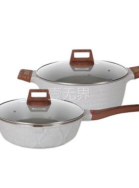 壹无界现代极简售楼处样板间厨房灶台装饰品道具汤锅炒锅组合柜内