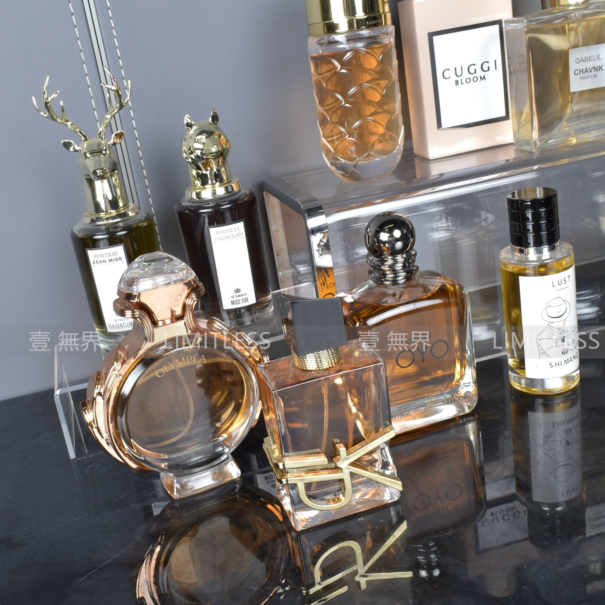 金色轻奢女士香水香氛 拍摄道具样板房摆件梳妆台 卫生间镜柜收纳,淘宝优惠券,粉丝福利购,淘宝优惠卷