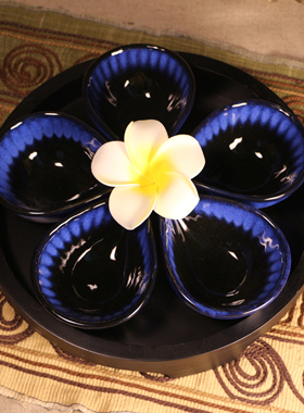 泰式spa美容院白色亮面水滴