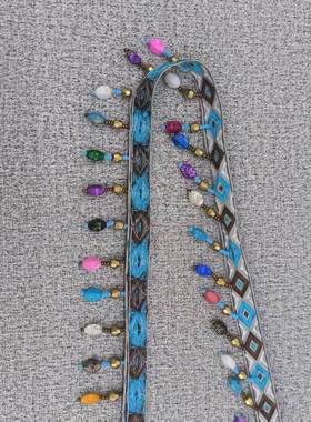 宽4cm 彩珠新款服装装饰彩石吊坠排须全手工串珠珠帘流苏花边辅料