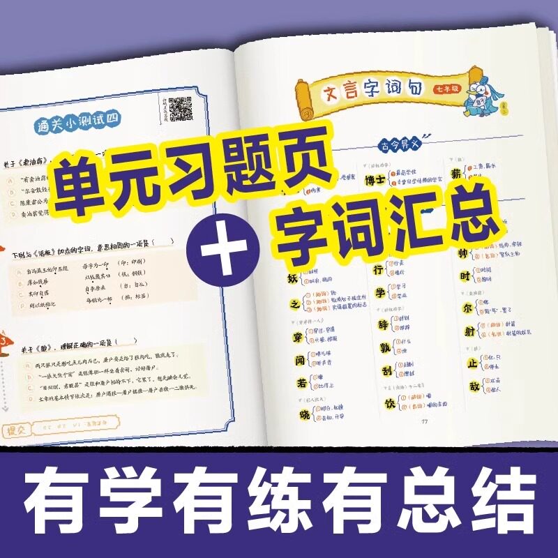 初中必背文言文+初中必背古诗词 初中课内常考全覆盖 提前学提前背 七八九年级人教版中考文化常识 初一二三语文必备图解速记巧记
