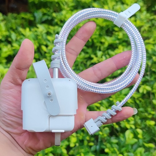 苹果Macbook pro笔记本MAC Air电源充电器壳M5 M1 M2 M3 M4数据线保护套30W 35W 70W 67W防折断13 14英寸绕绳 - 图2