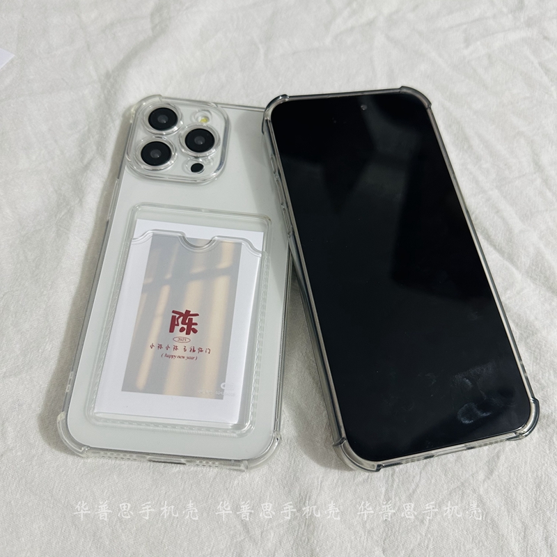 定制DIY照片卡包卡套适用苹果15promax手机壳iPhone14Pro拍立得13相片12情侣11男女13PRO全包15透明xsmax防摔 - 图2