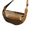 Crossbody bag soft leather men's dumpling bag retro polyester