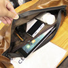 Crossbody bag soft leather men's dumpling bag retro polyester