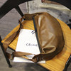 Crossbody bag soft leather men's dumpling bag retro polyester