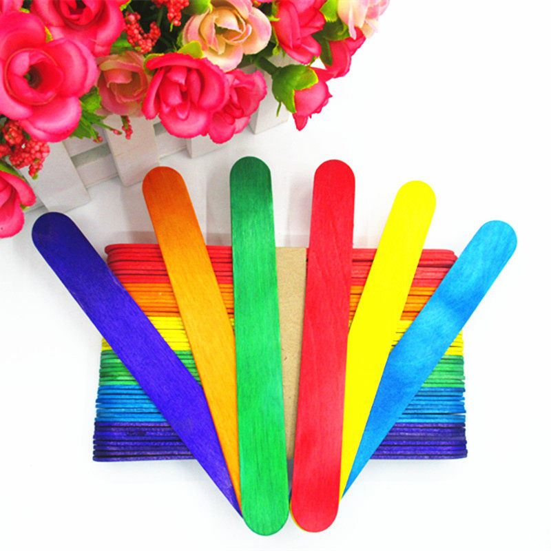 雪糕棒 diy手工模型制作辅料耗材木棒 彩色压舌板冰棒棍50支,淘宝优惠券,粉丝福利购,淘宝优惠卷