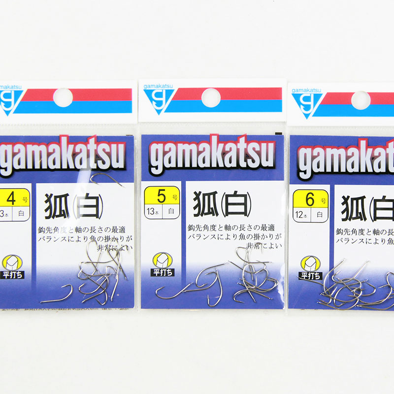 日本gamakatsu伽玛卡兹鱼钩狐白挂蚯蚓钓鲫鱼带倒刺钓鱼钩渔钩 - 图2