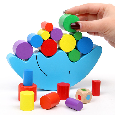 月亮平衡游戏手眼协调3-4岁早教桌面亲子儿童益智木制玩具叠叠乐