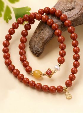 南红玛瑙四叶草蜜蜡手链串珠女士感文玩佛珠手饰手串爆款