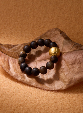 天然4mm海南沉水野生沉香戒指s925银扎基拉姆戒指送闺蜜礼物