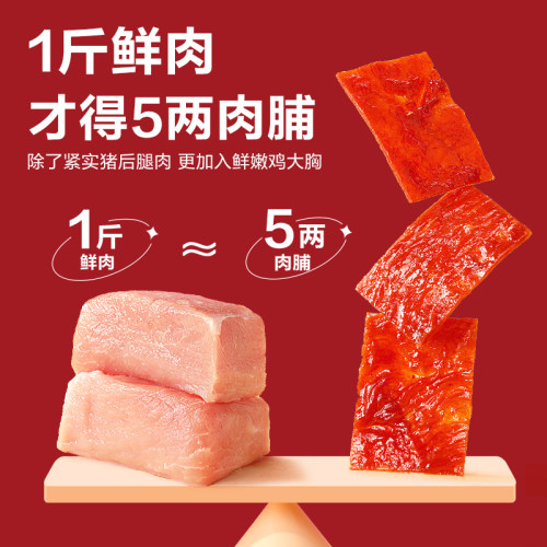 良品铺子高蛋白肉脯100g*3猪肉脯猪肉铺即食零食小吃休闲食品解馋-图1