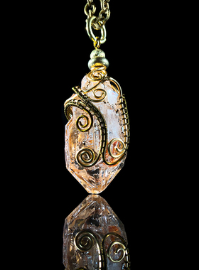 喜马拉雅骸骨古老矿骨干手工原创项链00753水晶管道8009