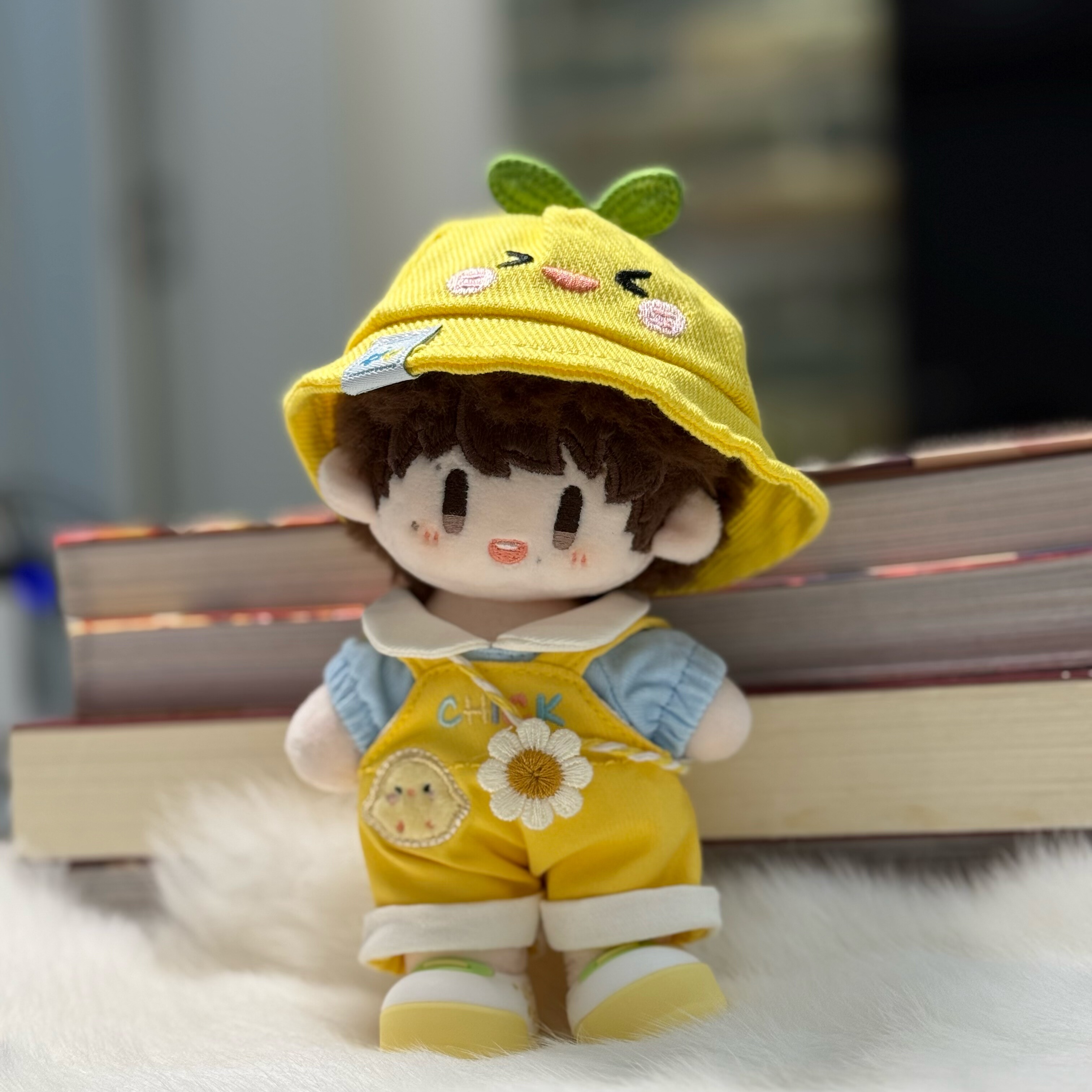 周深周可可棉花娃娃10cm16cm春日幼稚园小黄鸭娃衣套装 - 图0