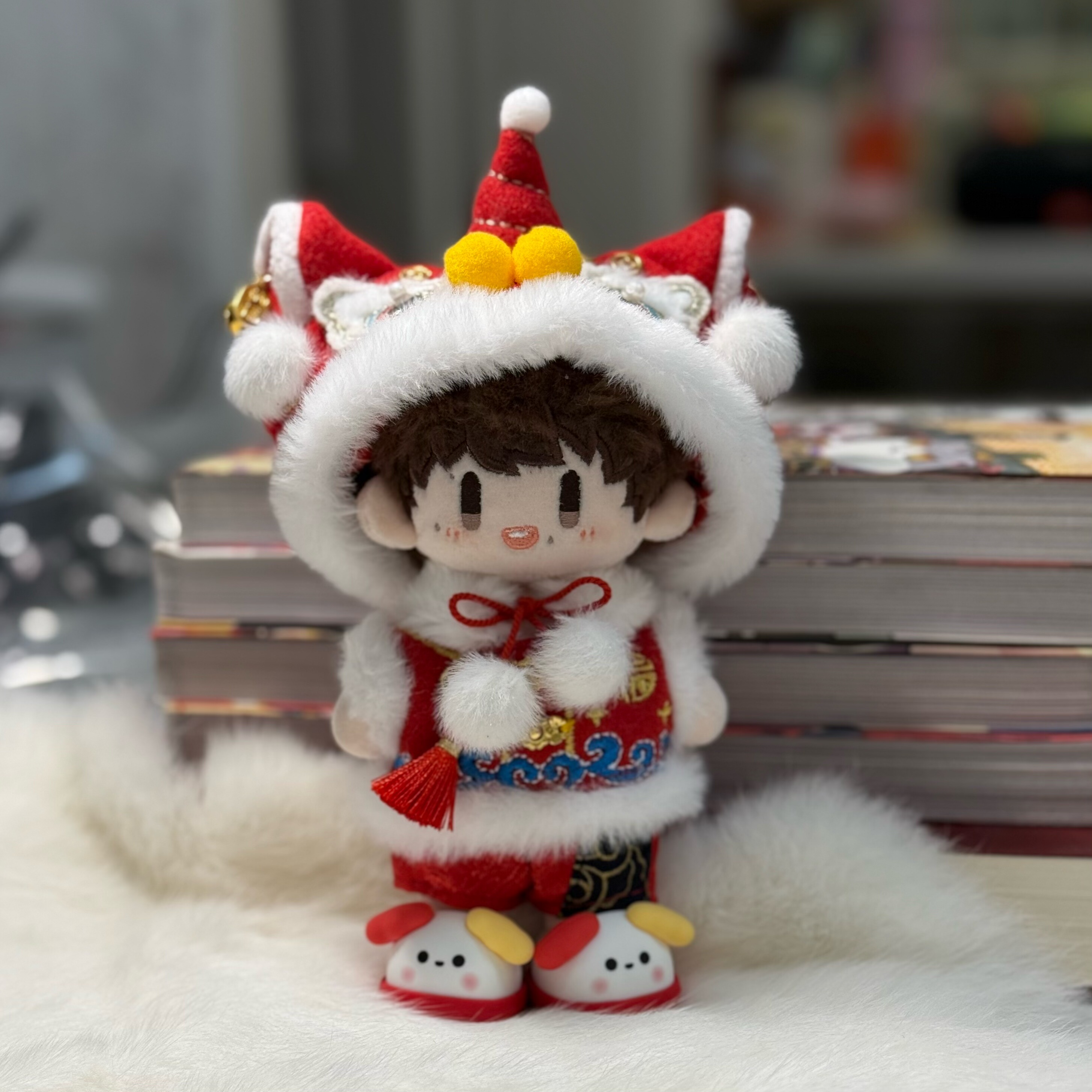 好运来~周深棉花娃娃周可可醒狮10cm15cm拜年服新年娃衣套装衣服,淘宝优惠券,粉丝福利购,淘宝优惠卷